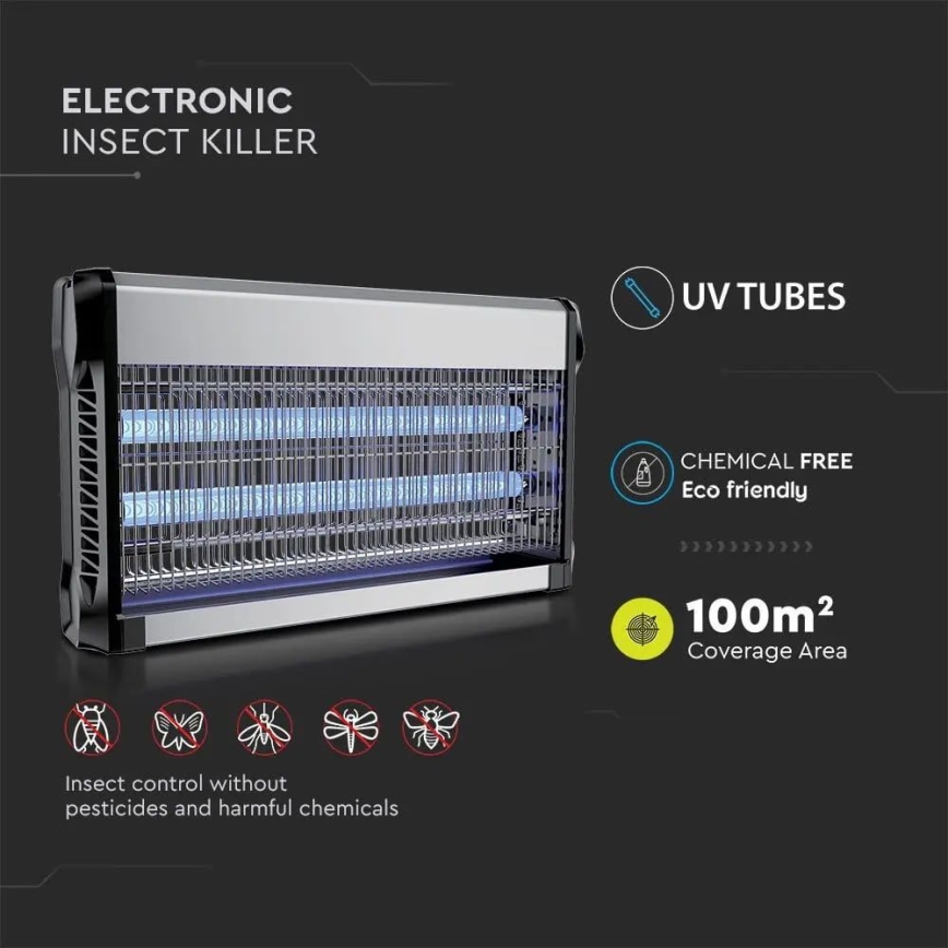 Mata-insetos elétrico 2x15W/230V 100m2