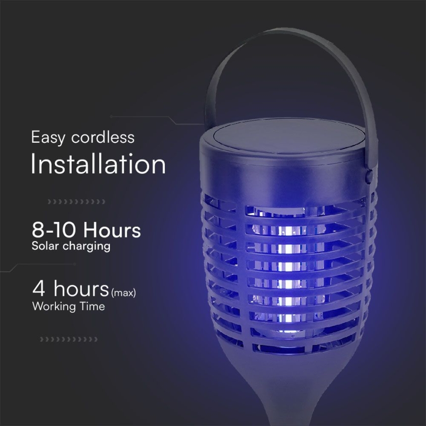 Mata-Insetos solar 3em1 LED/1,3W/3,7V IP24 20 mate