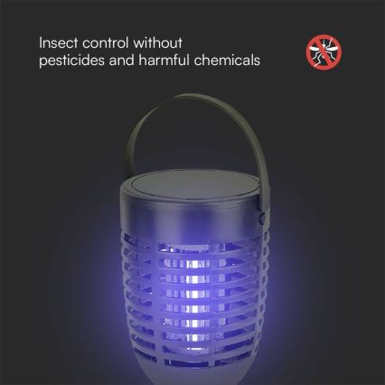 Mata-Insetos solar 3em1 LED/1,3W/3,7V IP24 20 mate