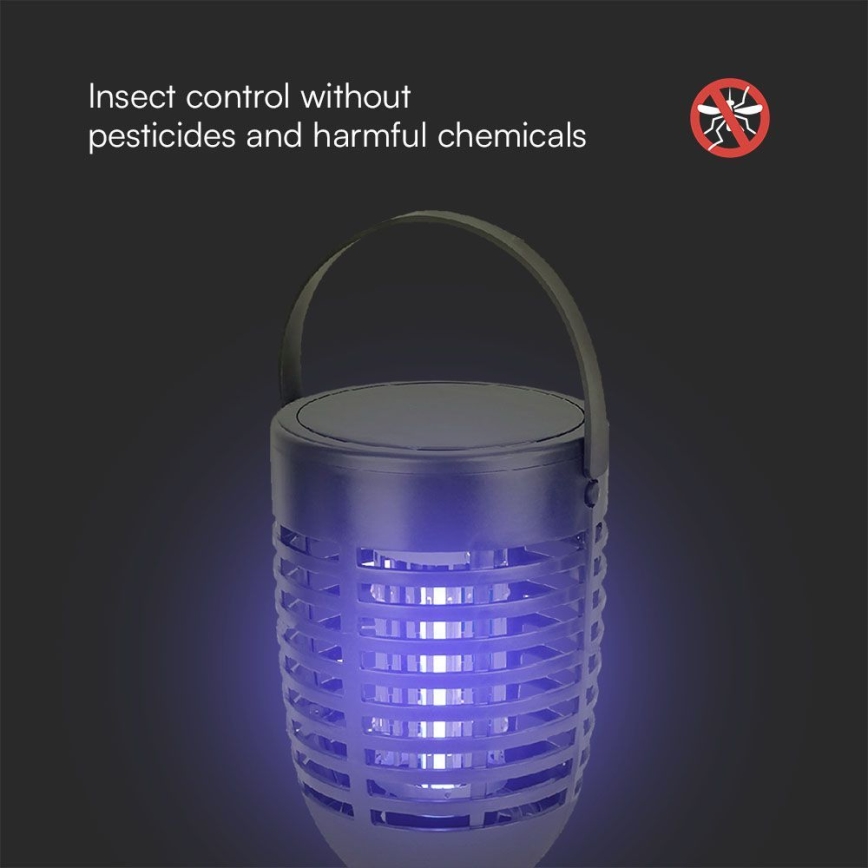 Mata-Insetos solar 3em1 LED/1,3W/3,7V IP24 20 mate