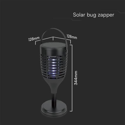 Mata-Insetos solar 3em1 LED/1,3W/3,7V IP24 20 mate