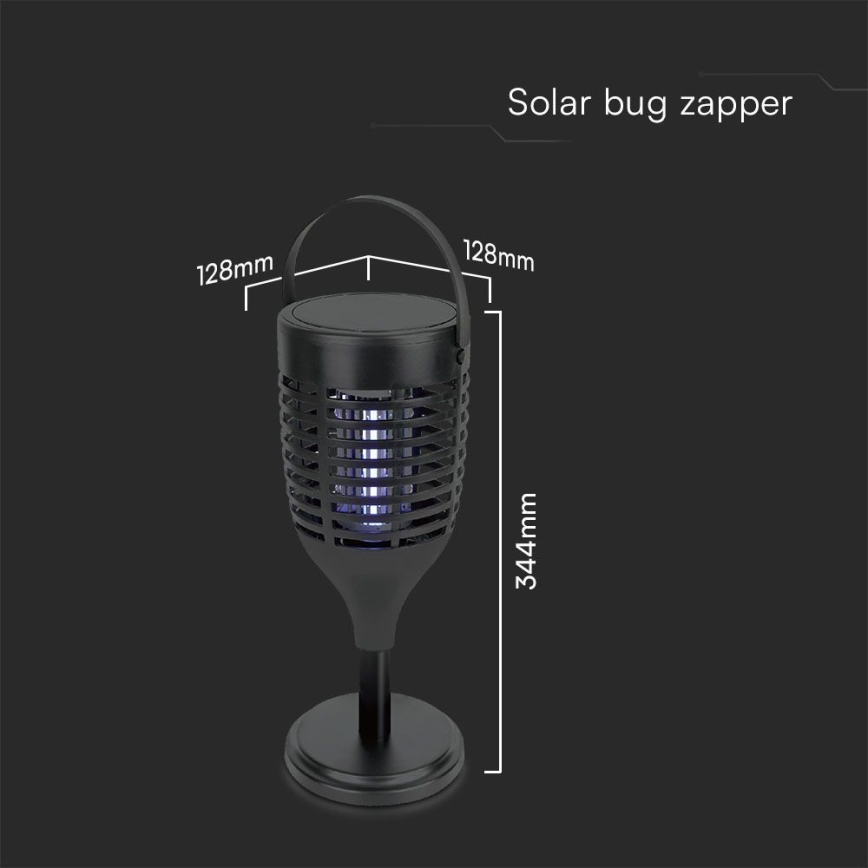 Mata-Insetos solar 3em1 LED/1,3W/3,7V IP24 20 mate