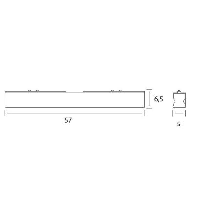 MAXLIGHT C0190 - Iluminação de teto LED LINEAR LED/18W/230V 57 cm preto