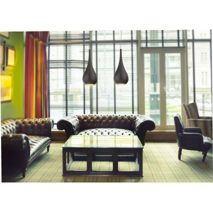 MAXLIGHT P0233 - Candeeiro suspenso DROP 1xE27/40W/230V diâmetro 20 cm preto