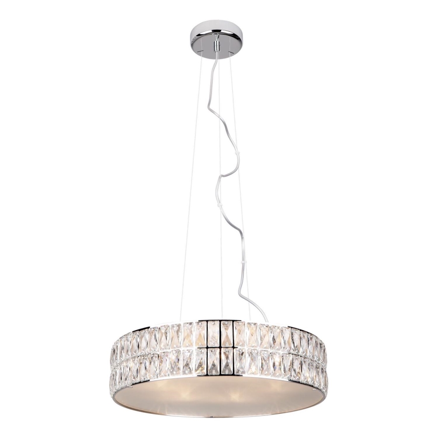 MAXLIGHT P0236 - Candeeiro suspenso DIAMANTE 5xG9/42W/230V diâmetro 38 cm cromado brilhante
