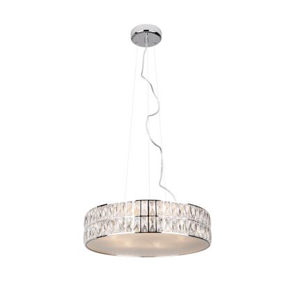 MAXLIGHT P0236 - Candeeiro suspenso DIAMANTE 5xG9/42W/230V diâmetro 38 cm cromado brilhante