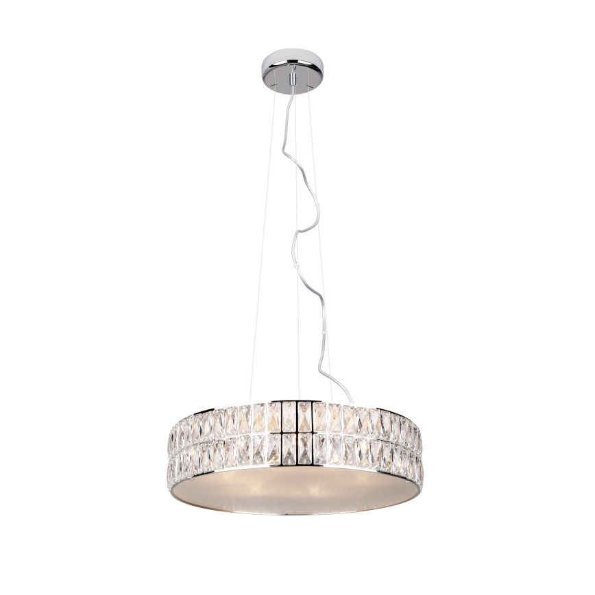 MAXLIGHT P0236 - Candeeiro suspenso DIAMANTE 5xG9/42W/230V diâmetro 38 cm cromado brilhante