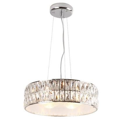 MAXLIGHT P0238 - Candeeiro suspenso DIAMANTE 6xG9/42W/230V diâmetro 46 cm cromado brilhante