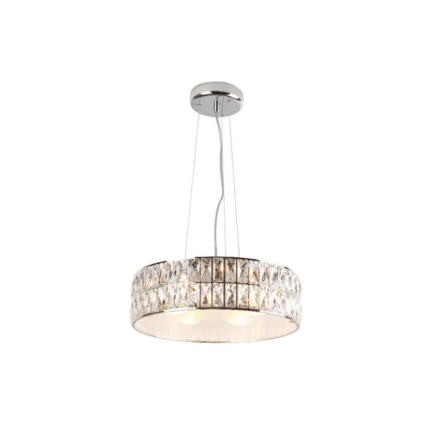 MAXLIGHT P0238 - Candeeiro suspenso DIAMANTE 6xG9/42W/230V diâmetro 46 cm cromado brilhante