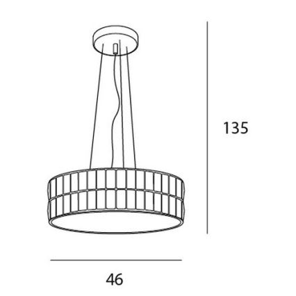 MAXLIGHT P0238 - Candeeiro suspenso DIAMANTE 6xG9/42W/230V diâmetro 46 cm cromado brilhante
