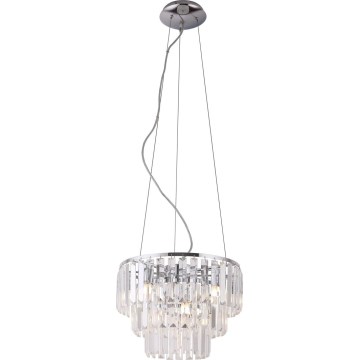 MAXLIGHT P0259 - Candeeiro suspenso MONACO 9xG9/40W/230V diâmetro 42 cm cromado brilhante