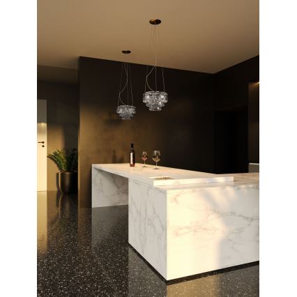 MAXLIGHT P0259 - Candeeiro suspenso MONACO 9xG9/40W/230V diâmetro 42 cm cromado brilhante