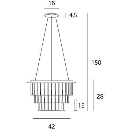 MAXLIGHT P0259 - Candeeiro suspenso MONACO 9xG9/40W/230V diâmetro 42 cm cromado brilhante