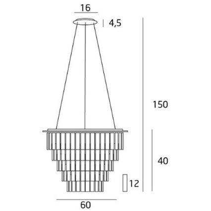 MAXLIGHT P0260 - Candeeiro suspenso MONACO 15xG9/40W/230V diâmetro 60 cm cromado brilhante