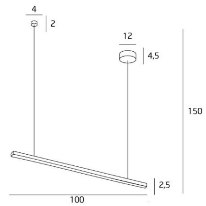 MAXLIGHT P0310 - Candeeiro suspenso LED TRIO LED/12W/230V preto