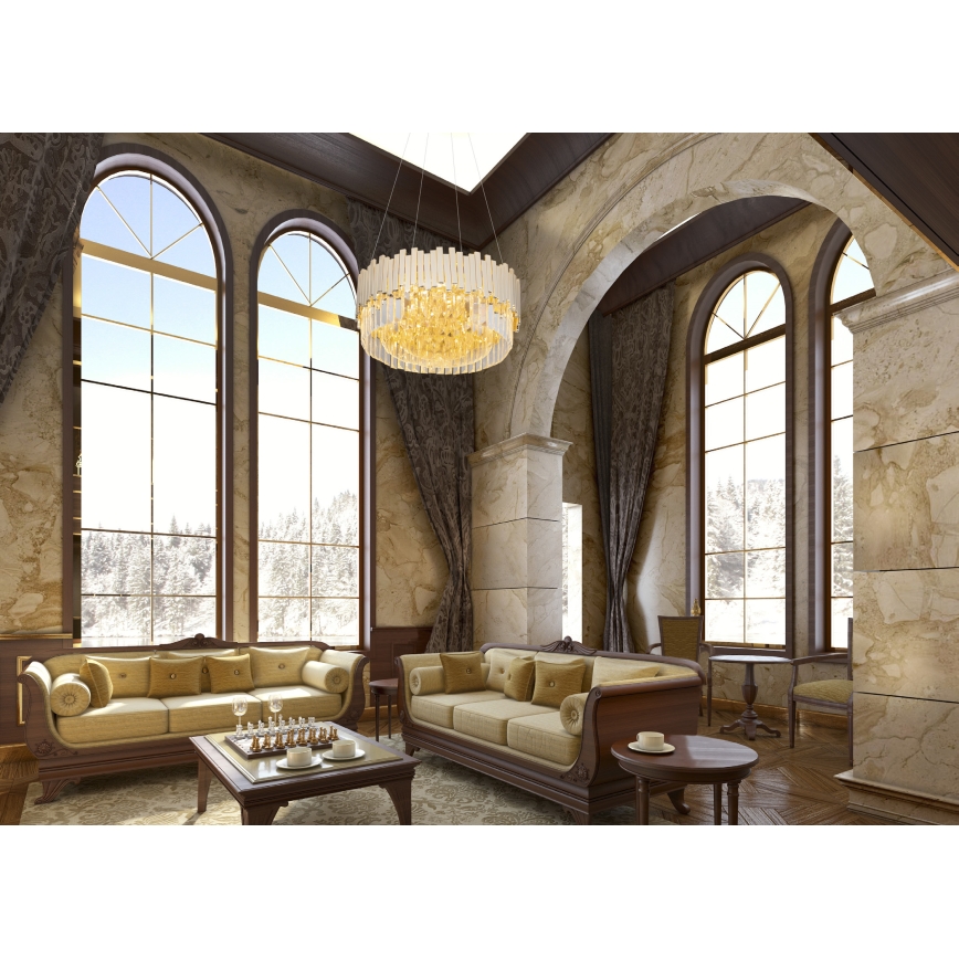 MAXLIGHT P0368 - Candeeiro suspenso TREND 8xE14/40W/230V diâmetro 45 cm dourado