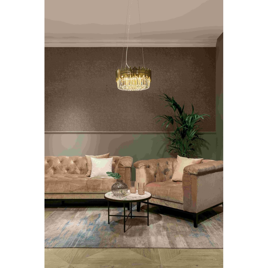 MAXLIGHT P0368 - Candeeiro suspenso TREND 8xE14/40W/230V diâmetro 45 cm dourado