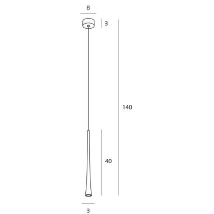 MAXLIGHT P0372 - Candeeiro suspenso LED CAFÉ LED/7W/230V diâmetro 3 cm preto