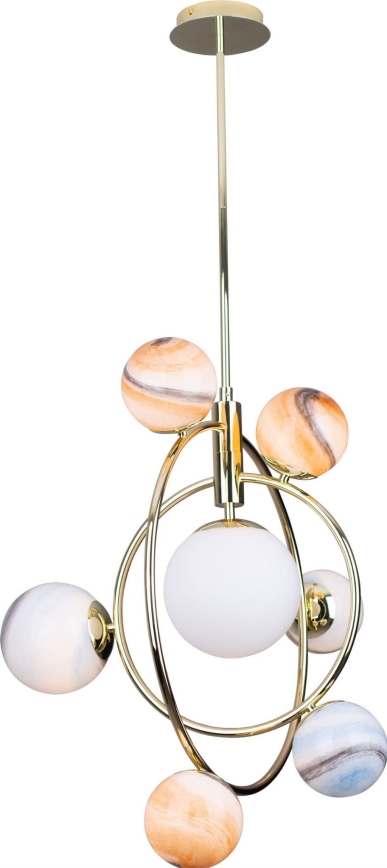 MAXLIGHT P0378 - Candeeiro suspenso COSMOS 7xG9/40W/230V dourado