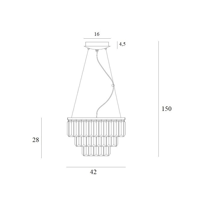 MAXLIGHT P0423 - Candeeiro suspenso MONACO 9xG9/40W/230V diâmetro 42 cm dourado