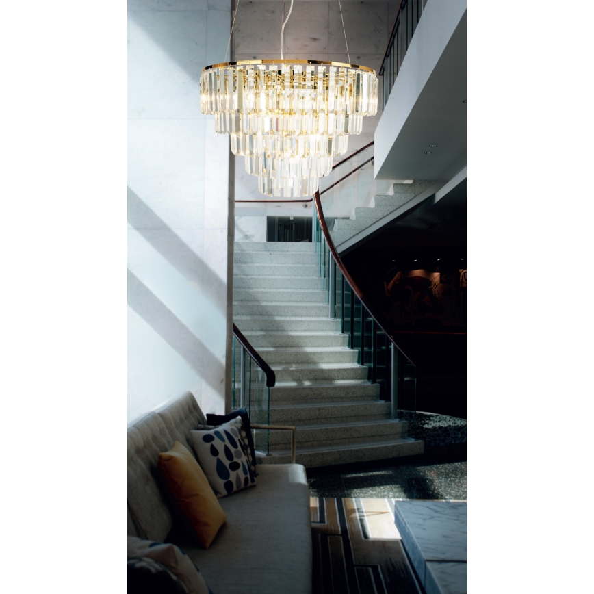 MAXLIGHT P0424 - Candeeiro suspenso MONACO 15xG9/40W/230V diâmetro 60 cm dourado