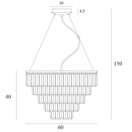 MAXLIGHT P0424 - Candeeiro suspenso MONACO 15xG9/40W/230V diâmetro 60 cm dourado