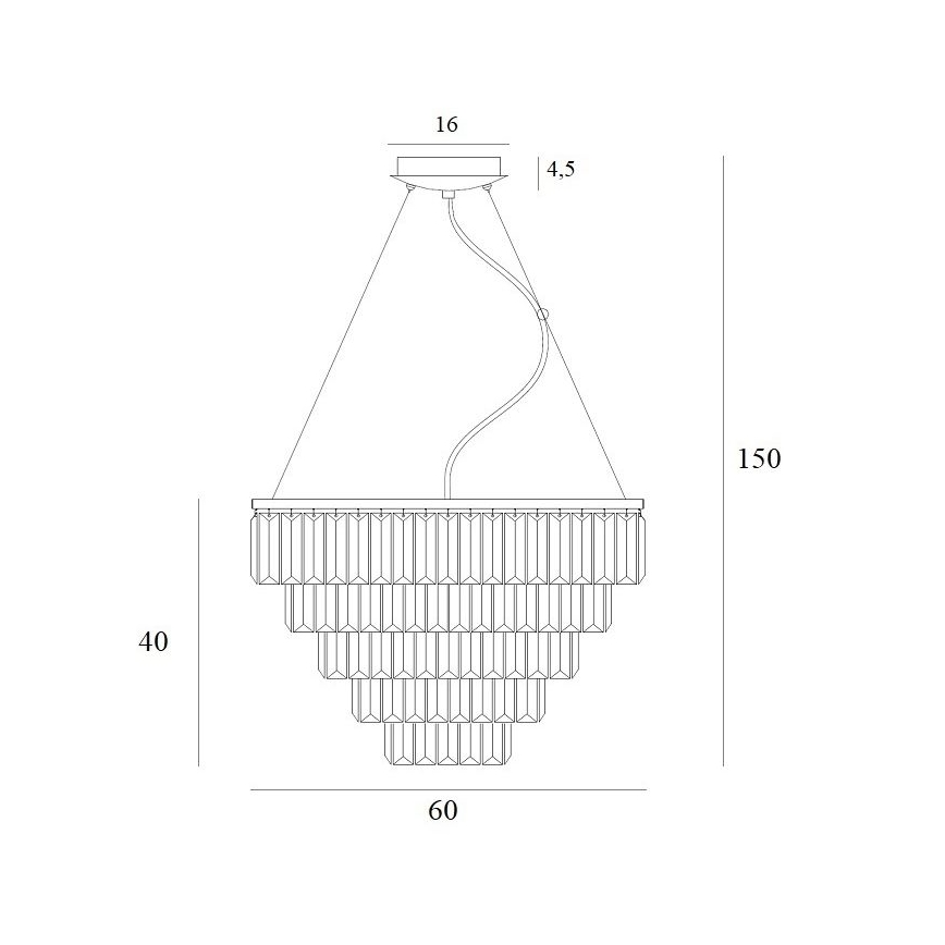 MAXLIGHT P0424 - Candeeiro suspenso MONACO 15xG9/40W/230V diâmetro 60 cm dourado