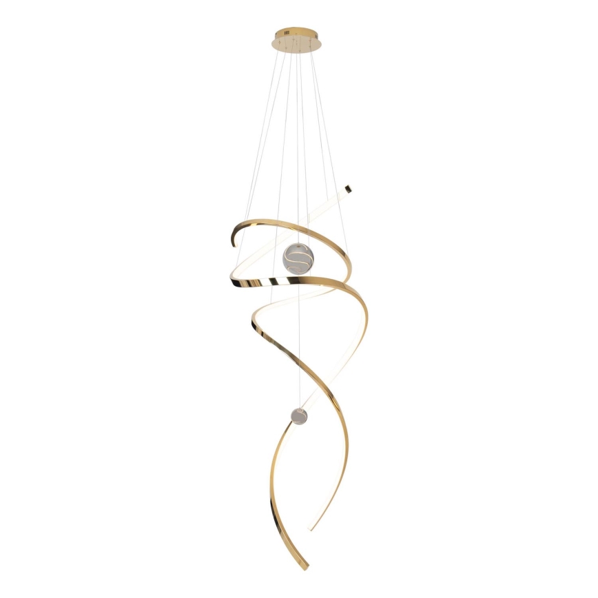 MAXLIGHT P0427D - Candeeiro suspenso LED com regulação RITZ LED/100W/230V diâmetro 60 cm CRI 90 dourado