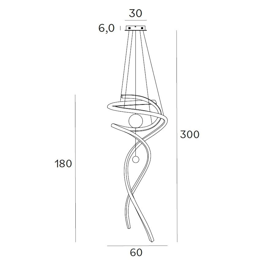 MAXLIGHT P0427D - Candeeiro suspenso LED com regulação RITZ LED/100W/230V diâmetro 60 cm CRI 90 dourado