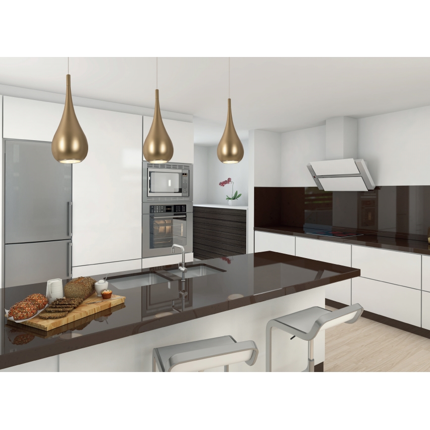 MAXLIGHT P0436 - Candeeiro suspenso DROP 1xE27/40W/230V diâmetro 20 cm dourado