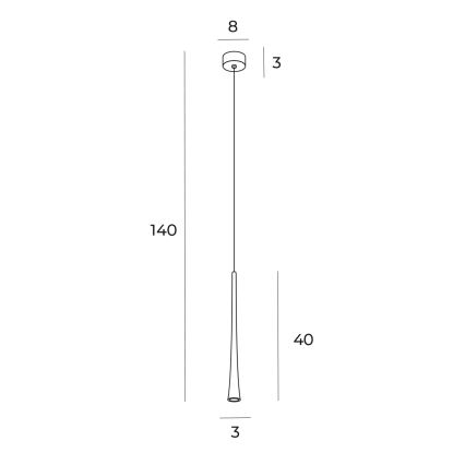 MAXLIGHT P0484 - Candeeiro suspenso LED CAFÉ LED/7W/230V diâmetro 3 cm dourado