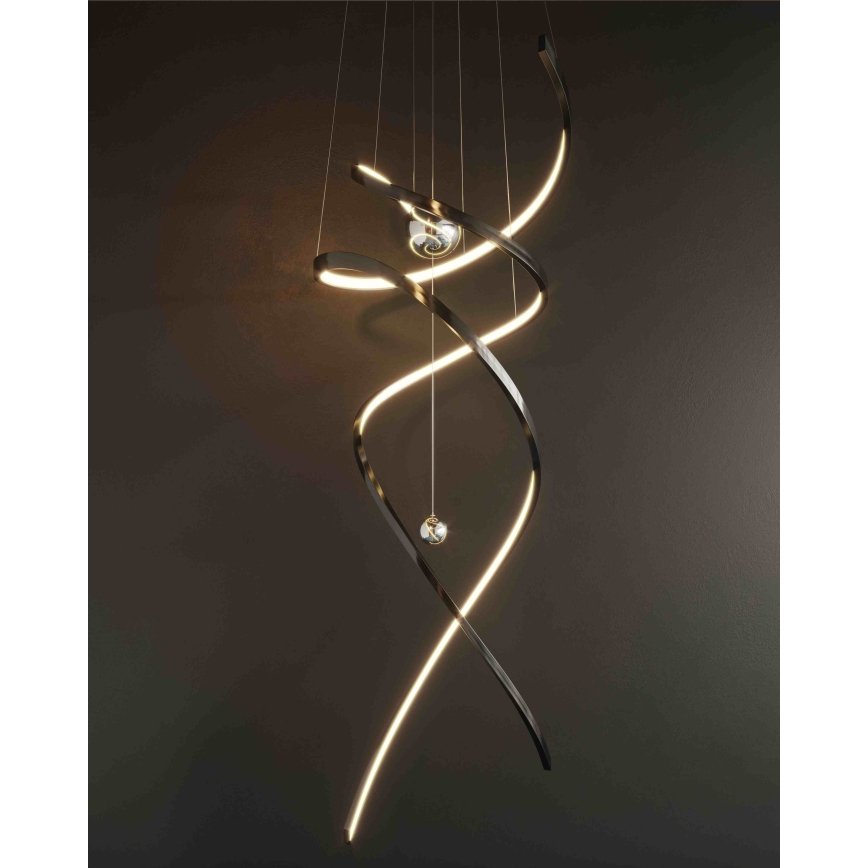 MAXLIGHT P0500D - Candeeiro suspenso LED com regulação RITZ LED/100W/230V diâmetro 60 cm CRI 90 preto