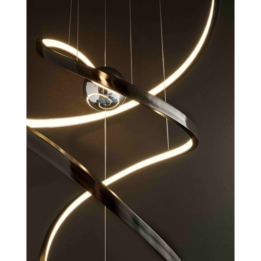 MAXLIGHT P0500D - Candeeiro suspenso LED com regulação RITZ LED/100W/230V diâmetro 60 cm CRI 90 preto