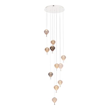 MAXLIGHT P0526D - Candeeiro suspenso LED com regulação PALLONCINI 11xLED/6W/230V diâmetro 45 cm transparente/bege/fumado