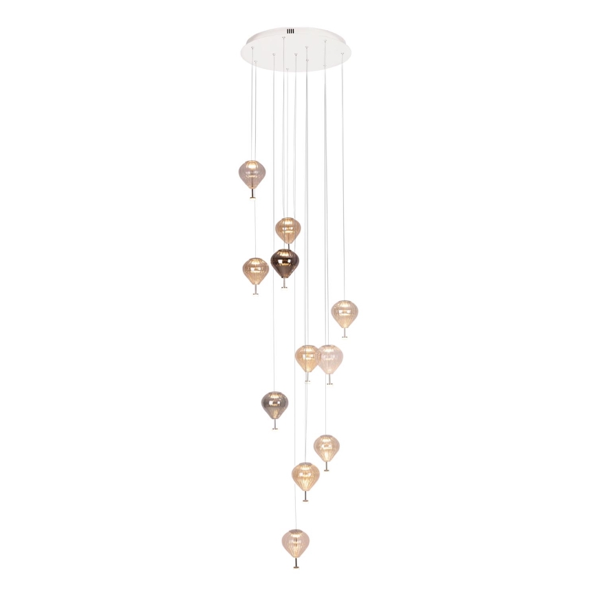 MAXLIGHT P0526D - Candeeiro suspenso LED com regulação PALLONCINI 11xLED/6W/230V diâmetro 45 cm transparente/bege/fumado