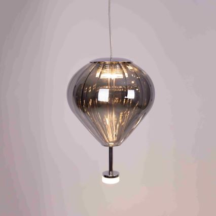 MAXLIGHT P0526D - Candeeiro suspenso LED com regulação PALLONCINI 11xLED/6W/230V diâmetro 45 cm transparente/bege/fumado