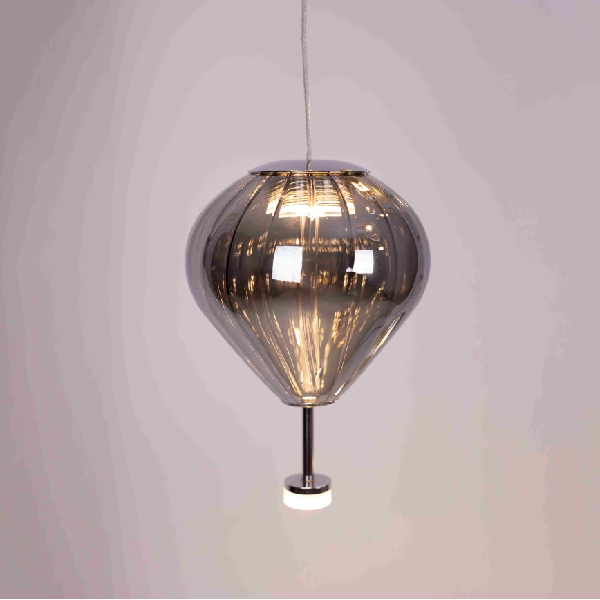 MAXLIGHT P0526D - Candeeiro suspenso LED com regulação PALLONCINI 11xLED/6W/230V diâmetro 45 cm transparente/bege/fumado