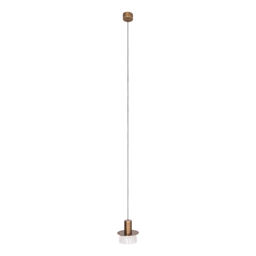 MAXLIGHT P0530 - Candeeiro suspenso LED SIGNATURE LED/8W/230V diâmetro 15 cm latão/transparente