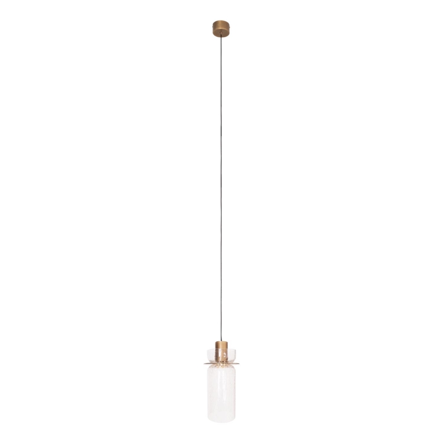 MAXLIGHT P0531 - Candeeiro suspenso LED SIGNATURE LED/8W/230V diâmetro 15 cm latão/transparente