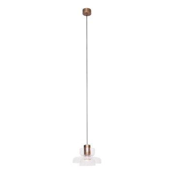 MAXLIGHT P0532 - Candeeiro suspenso LED SIGNATURE LED/8W/230V diâmetro 22 cm latão/transparente