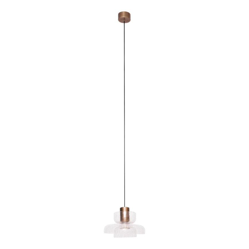 MAXLIGHT P0532 - Candeeiro suspenso LED SIGNATURE LED/8W/230V diâmetro 22 cm latão/transparente