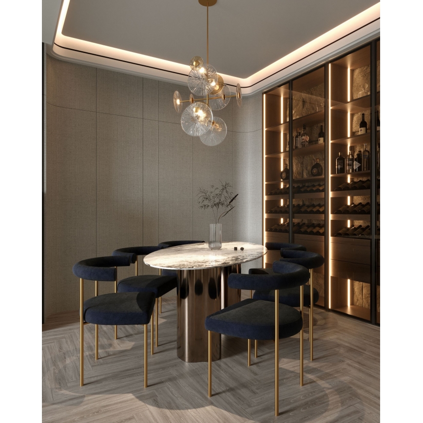 MAXLIGHT P0541 - Candeeiro suspenso LED ALLURE 14xLED/5W/230V diâmetro 60 cm dourado