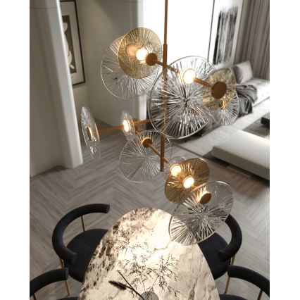 MAXLIGHT P0541 - Candeeiro suspenso LED ALLURE 14xLED/5W/230V diâmetro 60 cm dourado