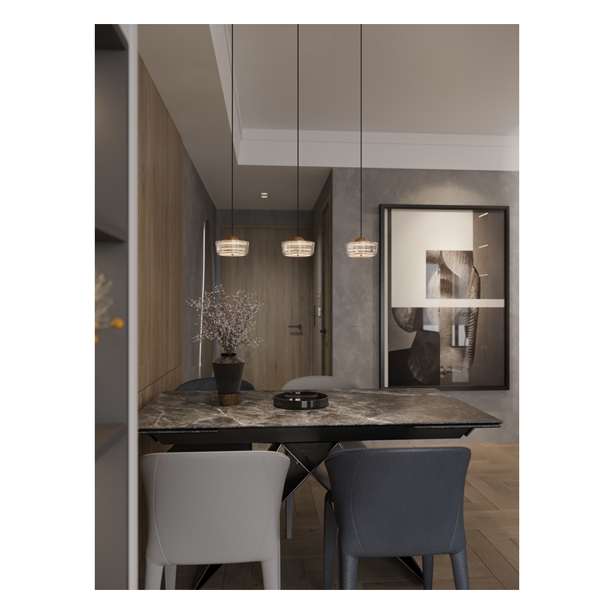 MAXLIGHT P0542 - Candeeiro suspenso LED LIPARI LED/6W/230V diâmetro 16 cm transparente