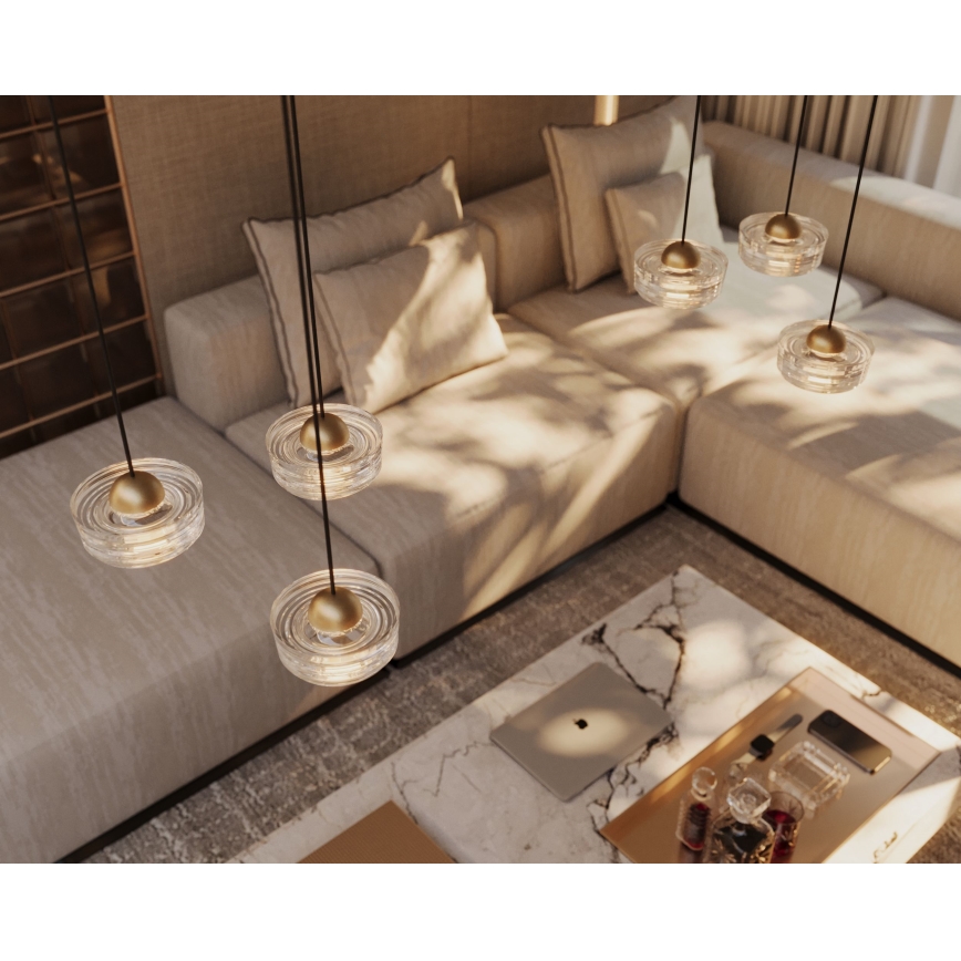 MAXLIGHT P0542 - Candeeiro suspenso LED LIPARI LED/6W/230V diâmetro 16 cm transparente