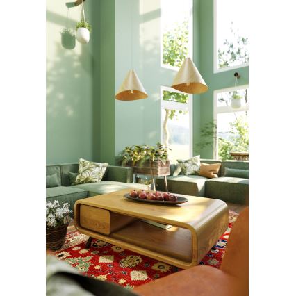 MAXLIGHT P0547 - Candeeiro suspenso SAKURA 1xE27/60W/230V diâmetro 33,5 cm carvalho