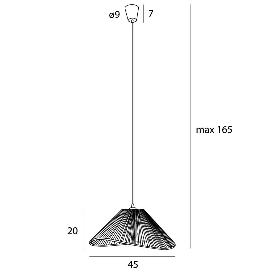 MAXLIGHT P0577 - Candeeiro suspenso AMALFI 1xE27/15W/230V diâmetro 45 cm bege