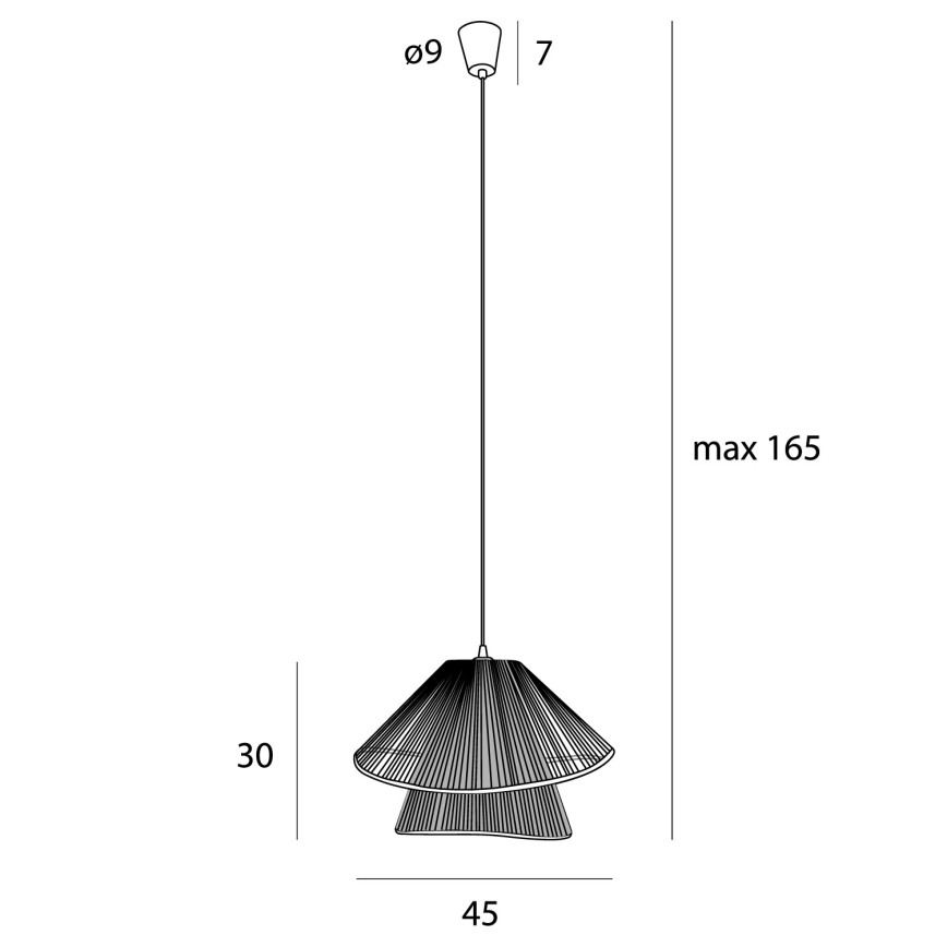 MAXLIGHT P0578 - Candeeiro suspenso AMALFI 1xE27/15W/230V diâmetro 45 cm bege