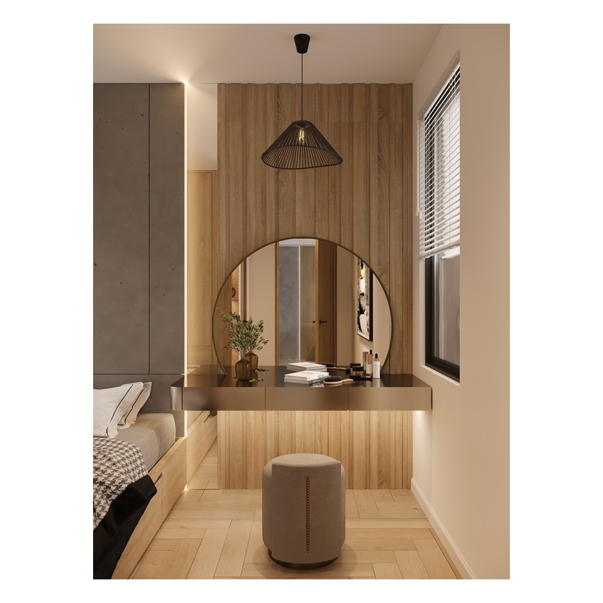 MAXLIGHT P0579 - Candeeiro suspenso AMALFI 1xE27/15W/230V diâmetro 45 cm preto