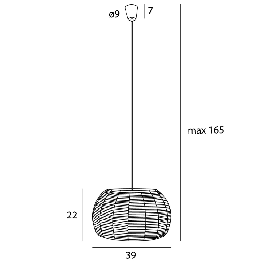 MAXLIGHT P0583 - Candeeiro suspenso PRASLIN 1xE27/15W/230V diâmetro 39 cm bege